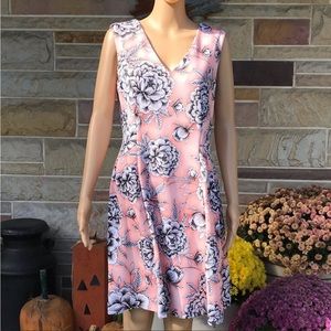 Worthington Floral Fit‎ & Flare Scuba Dress